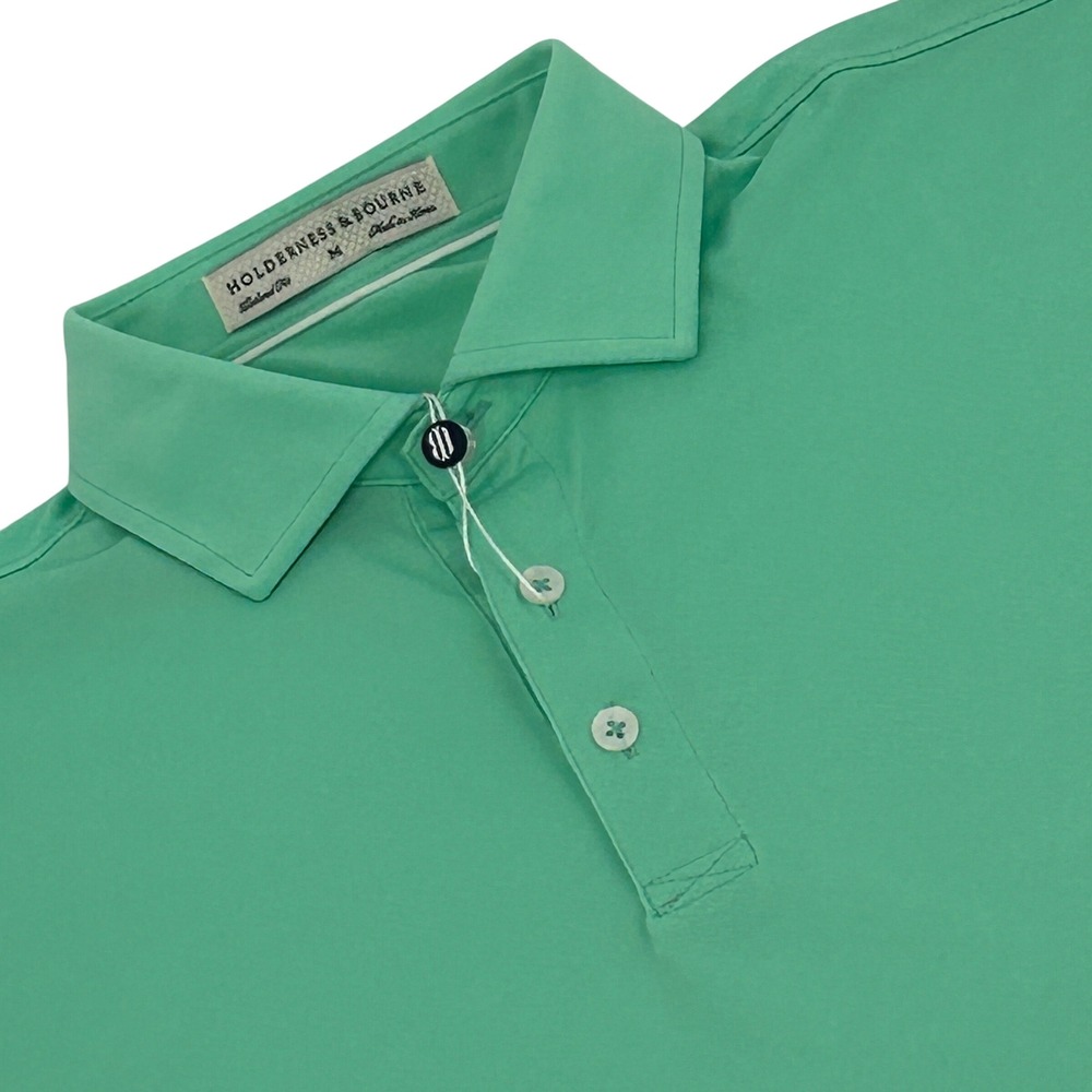 Holderness & Bourne MacDonald Polo Shirt Mens M Abaco Green Stretch Golf NEW